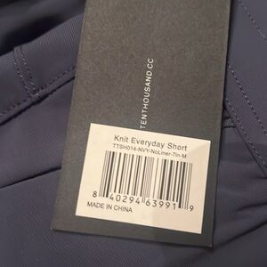 NWT-TEN THOUSAND Knit Everyday Short, Noliner -7inch, color Navy, size Medium